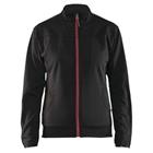 Service sweatshirt Dames met rits 3394 - zwart/rood