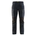 Servicebroek stretch damesmodel marineblauw/zwart, industriële wassing