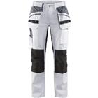 Schilders werkbroek Dames met stretch 7910 - wit/zwart