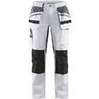 Schilders werkbroek Dames met stretch 7910 - wit/zwart