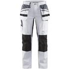 Schilders werkbroek Dames met stretch 7910 - wit/zwart