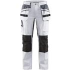 Schilders werkbroek Dames met stretch 7910 - wit/zwart
