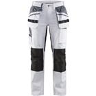 Schilders werkbroek Dames met stretch 7910 - wit/zwart
