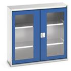 Hoge kast Verso 1050x350x1000mm met raamdeur en 2 legborden - BOTT