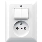 AS range combinatie wandcontactdoos serie as500 inbouw wit IP20 AS5545EU