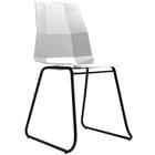 Set van 2 stoelen Cube - Trapeziumvormige poot zwart / zitting wit - Paperflow