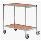 Verrijdbare tafelwagen chroom - 2 plateaus - Draagvermogen 150 kg