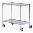 Verrijdbare tafelwagen chroom - 2 plateaus - Draagvermogen 150 kg