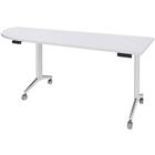 Tafel Idora 200x80 cm hoek links, witte voet