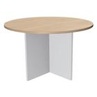 Vergadertafel rond 100 cm eiken/wit