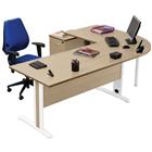 Bureauset recht bureau, L-poten 160 cm + hoek 90° + bureau 80 cm + verrijdbaar ladeblok Quatuor - Manutan Expert