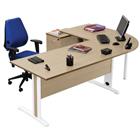 Bureauset recht bureau, L-poten 160 cm + hoek 90° + bureau 80 cm + verrijdbaar ladeblok Quatuor - Manutan Expert