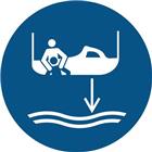 Pictogram Reddingsboot in aangeduide volgorde te water laten gaan