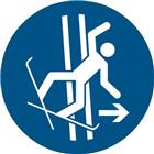 Pictogram Verlaat direct het skispoor na een val