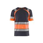 T-shirt High Vis UV korte mouw ronde hals 3421 - marineblauw/fluo geel