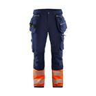 High Vis 4-weg-stretch werkbroek Marineblauw/Oranje - Blåkläder