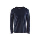 T-shirt lange mouw - ronde hals - donker marineblauw