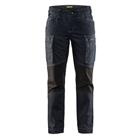 Servicebroek stretch damesmodel marineblauw/zwart, industriële wassing