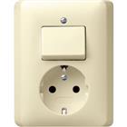 Standaard 55 combinatie wandcontactdoos wis + ra voor afdekplaat inbouw wit IP20 017601