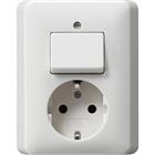 Standaard 55 combinatie wandcontactdoos wis + ra voor afdekplaat inbouw wit IP20 017603