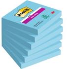 Post-it Super Sticky Notes 76 x 76 mm Blauw Vierkant Blanco 6 blokken � 90 Vellen