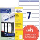 AVERY Zweckform Ordnerrugetiketten L4760-100 Ultragrip Wit A4 38 mm 100 Vellen � 7 Etiketten