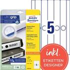AVERY Zweckform Ordnerrugetiketten L4756-25 Ultragrip Wit A4 25 Vellen � 5 Etiketten 3,4 x 29,7 cm