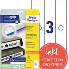 AVERY Zweckform Ordnerrugetiketten L4757-25 Ultragrip Wit A4 63 mm 25 Vellen � 3 Etiketten