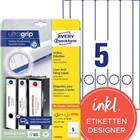 AVERY Zweckform Ordnerrugetiketten L4758-25 Ultragrip Wit A4 30 Vellen � 5 Etiketten 3,8 x 29,7 cm