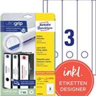 AVERY Zweckform Ordnerrugetiketten L4759-25 Ultragrip Wit A4 25 Vellen � 3 Etiketten 6,1 x 29,7 cm