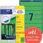 AVERY Zweckform Ordnerrugetiketten L4764-20 Ultragrip Groen A4 20 Vellen � 7 Etiketten 3,8 x 19,2 cm