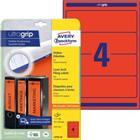 AVERY Zweckform Ordnerrugetiketten L4766-20 Ultragrip Rood A4 192 x 61 mm 20 Vellen � 4 Etiketten
