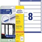 AVERY Zweckform Ordnerrugetiketten L6060-25 Ultragrip A4 Wit 30 Vellen � 8 Etiketten 3,4 x 19 cm