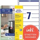 Avery Rugetiketten L4760REV-10 Wit 192 x 32 mm 10 vellen � 7 Etiketten