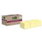 Post-it Super Sticky Notes Gerecyclede zelfklevende memoblaadjes 76 x 76 mm Kanariegeel 70 Vellen Voordeelverpakking 14 + 4 gratis