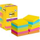 Post-it Super Sticky Notes vierkant 76 x 76 mm blanco assortiment 654-SSCARN-P8/+4 90 12 stuks � 90 vellen (8+4 gratis)