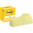 Post-it Zelfklevende memoblaadjes 655-CY 76 x 127 mm 100 Vellen per blok Geel Pak van 12