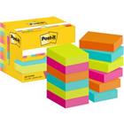 Post-it Zelfklevende memoblaadjes 653-12-POP 38 x 51 mm 100 Vellen per blok Blauw, groen, oranje, roze Pak van 12