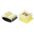 Post-it Super Sticky Z-Notes Pro Dispenser Zwart met één blok 76 x 76 mm Kanariegeel 90 Vellen