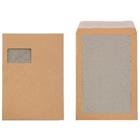 Viking C4 Kleefstrip Enveloppen met kartonnen rug Bruin 229 (B) x 324 (H) mm Met Venster 110 g/m� Recycled 100 Stuks