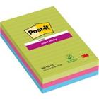 Post-it Ultra Super Sticky Notes 101 x 152 mm Kleurenassortiment Rechthoekig Gelinieerd 3 Stuks à 90 Vellen