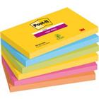 Post-it Carnival Super Sticky Notes 127 x 76 mm Kleurenassortiment Rechthoekig Blanco 6 blokken � 90 Vellen
