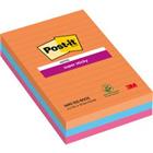 Post-it Bangkok Super Sticky Notes 101 x 152 mm Kleurenassortiment Rechthoekig Gelinieerd 3 Stuks � 90 Vellen