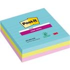 Post-it Miami Super Sticky Notes 101 x 101 mm Kleurenassortiment Vierkant Gelinieerd 3 Stuks � 70 Vellen