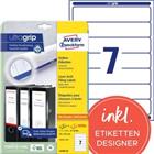 AVERY Ordnerrugetiketten L4760-25 Ultragrip Wit A4 38 mm 25 Vellen � 7 Etiketten