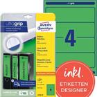 AVERY Zweckform Ordnerrugetiketten L4768-20 Ultragrip Groen A4 20 Vellen � 4 Etiketten 6,1 x 19,2 cm