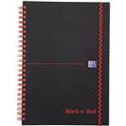 Spiraalblok black'n red a5 140 pagina 90g gelineerd  7 mm pp - Oxford