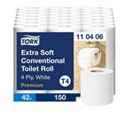 Rol extra zacht toiletpapier 4-laags wit T4 Premium
