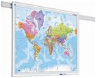PartnerLine Rail landkaart Wereld 90x120 cm