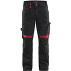 Werkbroek zonder spijkerzakken 1556 zwart/rood - Blåkläder